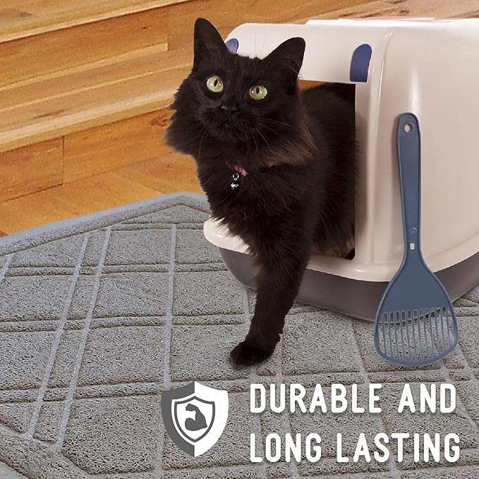 Downtown Pet Supply - Kitty Litter Mat - Padded, Non-Slip Mat for Cat Litter Box - Waterproof Mat for All Litter Types - Grey - Large - 35 in x 42 in