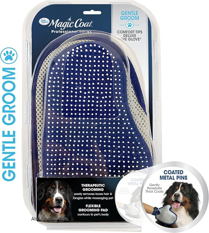 Four Paws Magic Coat Professional Series Comfort Tips Deluxe Dog Grooming Glove (Pack of 2)