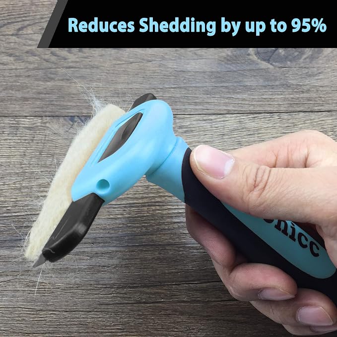 gonicc Dog & Cat Pets Nail Clippers and Grooming Brush. Nail Clippers with Safety Guard to Avoid Overcutting, Free Nail File. Dog Brush Effectively Reduces Shedding by Up to 95%. Professional Groomin