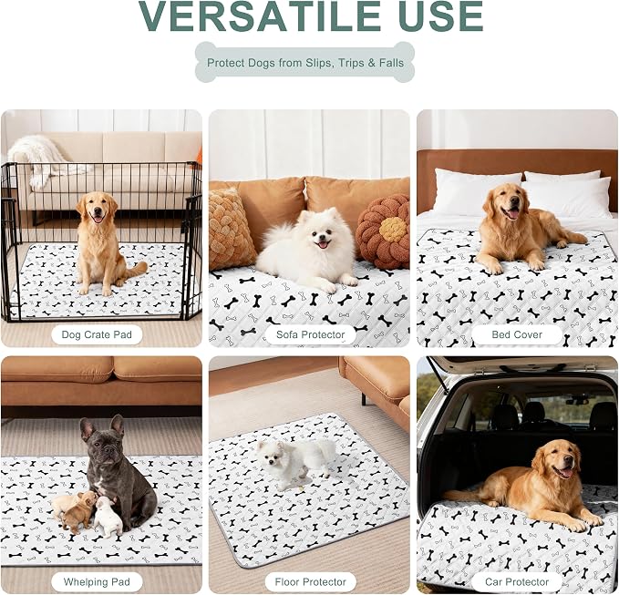 Eterish Reusable Washable Pee Pads for Dogs Large/Extra Large 36'' x 41'' 2 Pack, Absorbent Pet Puppy Dog Training Pads Non-Slip, Waterproof Whelping Potty Pads for Dogs Leak-Proof