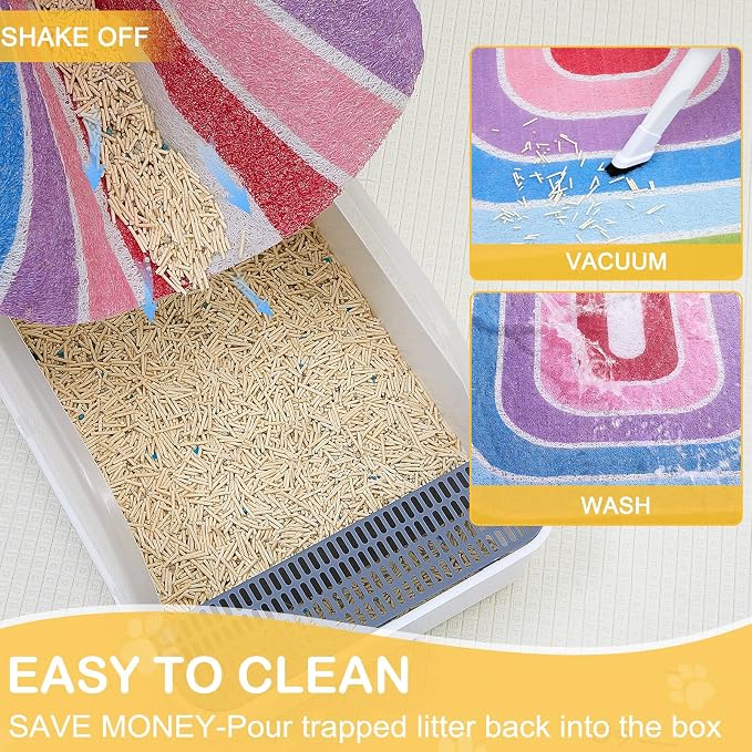 Unicorn Catcher 33.5"x22.4" Cat Litter Mat, Non-Slip Trapping Mat for Cats | PVC Mesh Litter Trapping Mat With A Non-Slip Backing Designed To Keep Floors Clean For Indoor Cats
