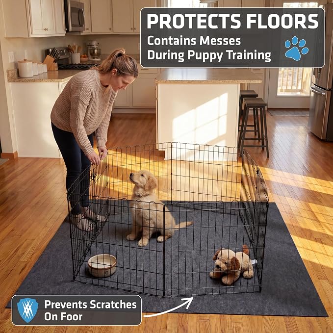 Drymate Jumbo XXL Potty Pad, Dog Playpen Mat Whelping (60x74), Super Absorbent, Waterproof, Slip-Resistant, Machine Washable, Reusable Puppy Pad for Training, Incontinence, Crate, Kennel (USA Made)