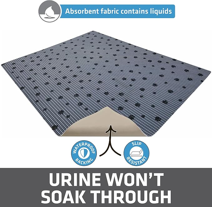 Drymate Cat Litter Box Mat, Litter Trapping Mat, Dark Grey, 28x36 XL | Waterproof, Urine-Proof, Absorbent, Machine Washable, Soft on Paws, Contains Mess, Protects Floors, Kitten Supplies, USA Made
