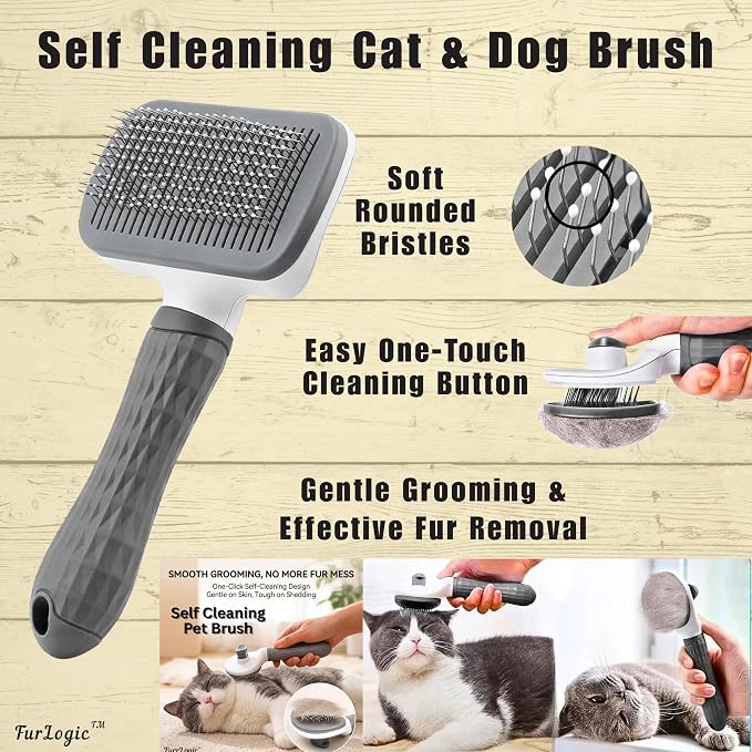 Pet Hair Removal Glove (2PK) - Self Cleaning Cat Hair Brush & Dog Brush - Travel Lint Roller - Furniture Rake for a Clean Home & Happy Pets!
