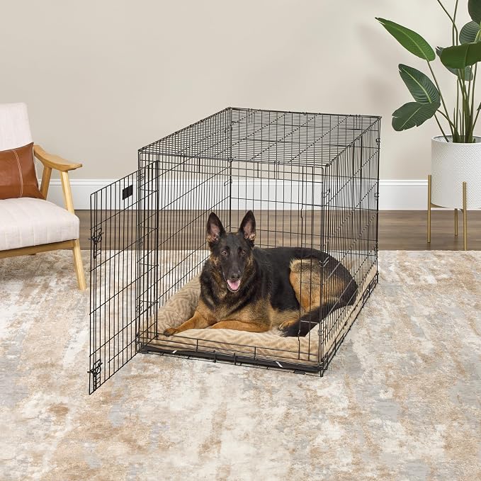 MidWest Homes for Pets QuiteTime Deluxe Wave Bolster Bed for Extra Large Dogs; Easily Machine Wash and Dry; Tan; 48"; 40248-WVTN