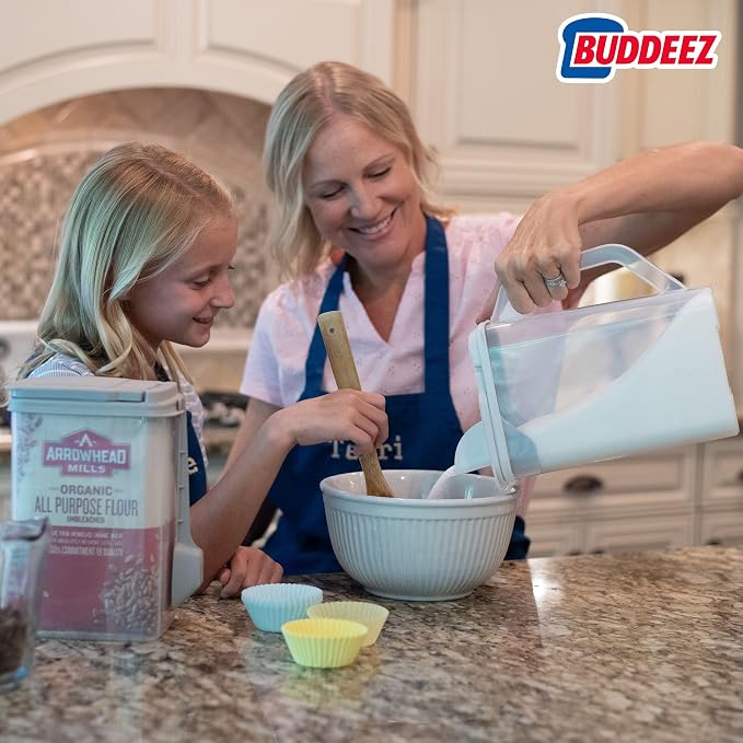 Buddeez Kitchen Pantry Container - Easy Grip Handle for Mess Free Use | Clear container for easy visibility, Easy-grip handle, Easy-pour spout, For flour, sugar, cereal, rice and dry goods