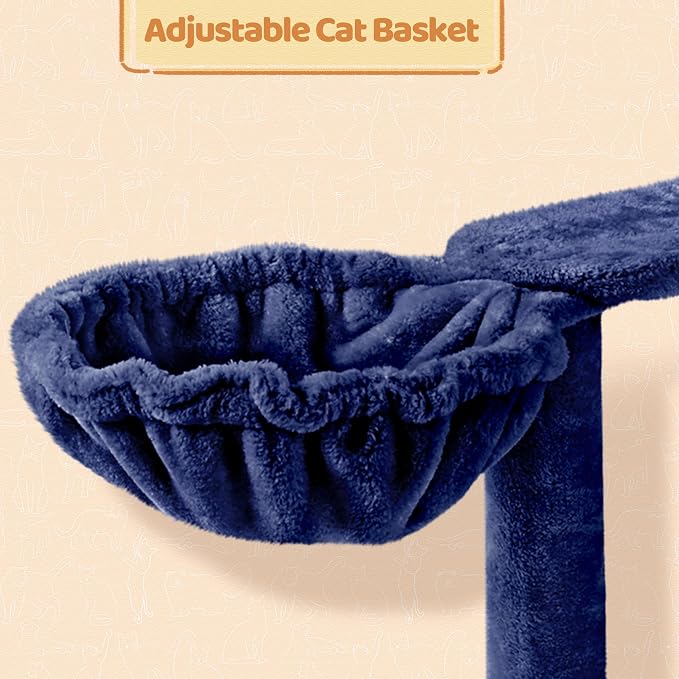 Topeakmart 57in Cat Tree Tower with 2 Plush Rooms Kitten Furniture Play House