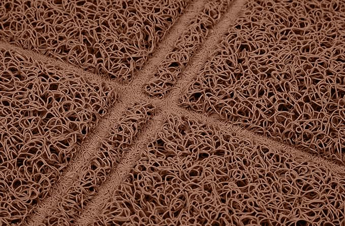 Amazon Basics Less-Mess Cat Litter Box Mat, 24" x 35", Unscented, Brown 1 Count (Pack of 10)