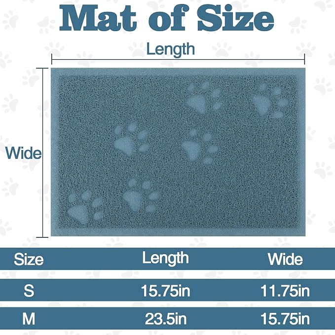 Darkyazi Cat Litter Box Mat for Floor Litter Trapping Mat Non-Slip Backing, Scatter Control, Easy Clean, Water Resistant, Soft on Paws (15.75" x 11.75",Silver Blue)