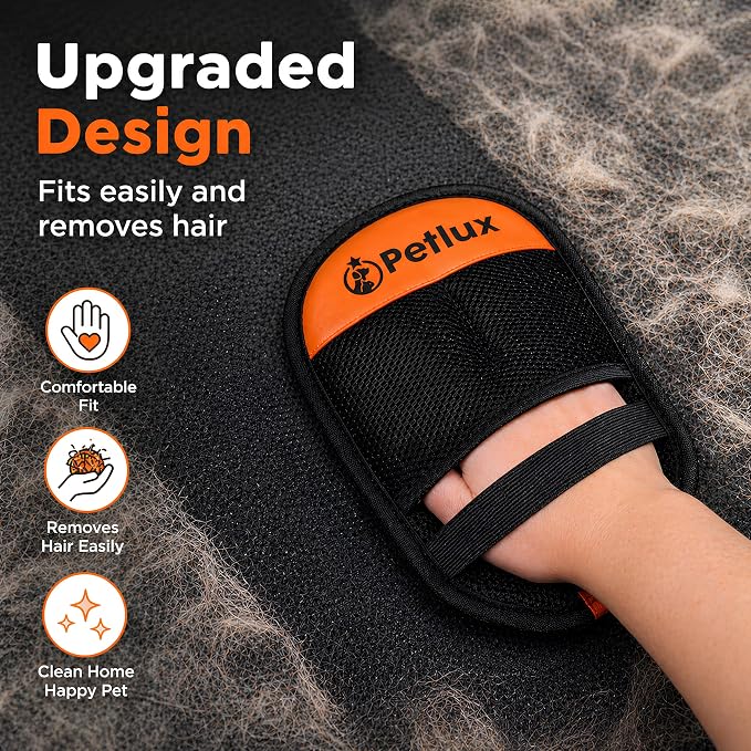 Pet Hair Removal Glove for Dogs & Cats, Newly Upgraded Reusable Electrostatic Pet Hair Glove, Magic Brush Pet Hair Remover Tool for Clothing, Couch, Carpet, Car Seat