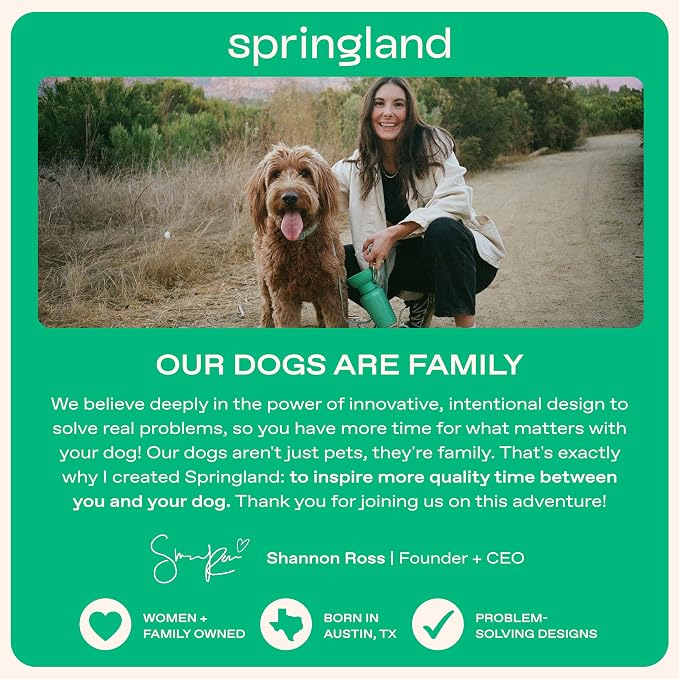 Springland Silicone Dog Training Treat Pouch for Leash, Black | One-hand squeeze dispenser, food-grade silicone, BPA-free, carabiner included, easy-fill holder for rewards on the go