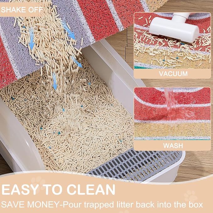 Unicorn Catcher 40"x30" Cat Litter Mat, Non-Slip Trapping Mat for Cats | PVC Mesh Litter Trapping Mat With A Non-Slip Backing Designed To Keep Floors Clean For Indoor Cats