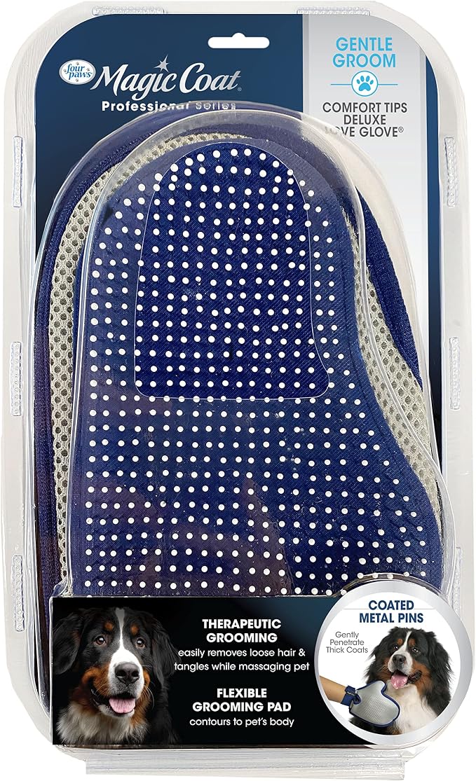 Four Paws Magic Coat Professional Series Comfort Tips Deluxe Dog Grooming Glove (Pack of 2)