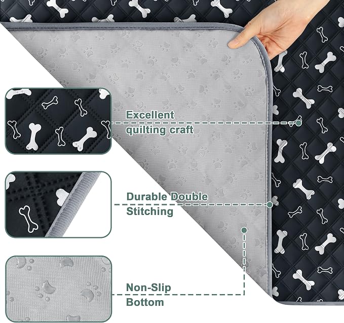 Eterish Reusable Washable Pee Pads for Dogs Large/Extra Large 36'' x 41'' 2 Pack, Absorbent Pet Puppy Dog Training Pads Non-Slip, Waterproof Whelping Potty Pads for Dogs Leak-Proof