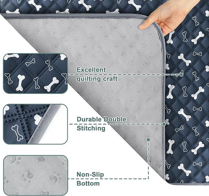 Eterish Reusable Washable Pee Pads for Dogs Large/Extra Large 36'' x 41'' 2 Pack, Absorbent Pet Puppy Dog Training Pads Non-Slip, Waterproof Whelping Potty Pads for Dogs Leak-Proof