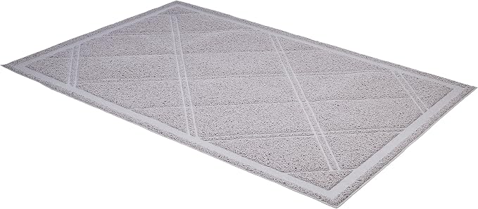 Amazon Basics Less-Mess Litter Trapping Cat Litter Box Mat, Soft on Kitty Paws, Waterproof, Scatter Control, 24" x 35", Grey 1 Count (Pack of 10)