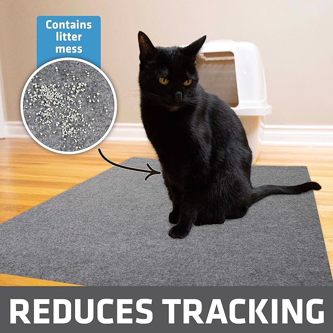 Drymate Cat Litter Box Mat, Litter Trapping Mat, Light Grey, 29x36 XL | Waterproof, Urine-Proof, Absorbent, Machine Washable, Soft on Paws, Contains Mess, Protects Floors, Kitten Supplies, USA Made