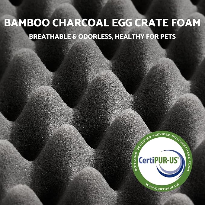 Dog Bed for Small and Medium Dogs & Cats, Waterproof Lining for Indoor Outdoor in-Car Use Removable Washable Cover with Zipper Up to 50lb, 28"x23"x7"