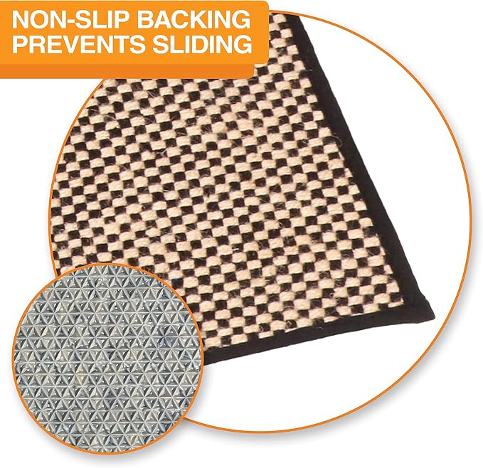 Neater Pets Jute Cat Litter Trapping Mat - Catches Spilled Litter Mess from Kitty Litter Box to Protect Floors, Soft on Cats Paws, Anti-Skid Backing, Easy to Clean, Checkered, 24" x 36"