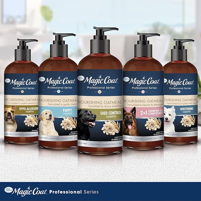 Four Paws Magic Coat Nourishing Oatmeal Hypoallergenic Dog Shampoo, 16 oz | Fragrance-free, for dogs & cats, moisturizing dog wash for itchy dry skin, soothes sensitive skin, all coat types