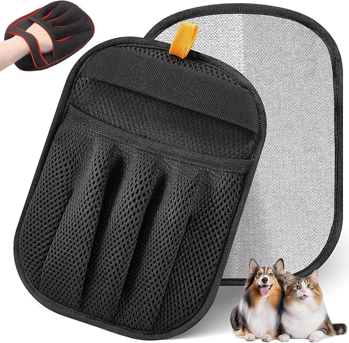 Pet Hair Removal Glove for Cats and Dogs,Premium Upgraded Reusable Electrostatic Pet Hair Gloves, Brush Pet Hair Remover Tool