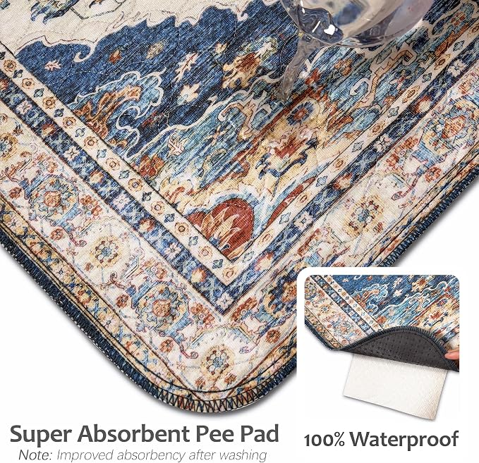 Washable Pee Pads for Dogs, Reusable Puppy Potty Training Pads, Ultra-Absorbent Thick Waterproof Leak-Proof Non-Slip Pads & Mat for Crate, Playpen, Floor, Whelping & Housebreaking , 2 Pack 36"x36"