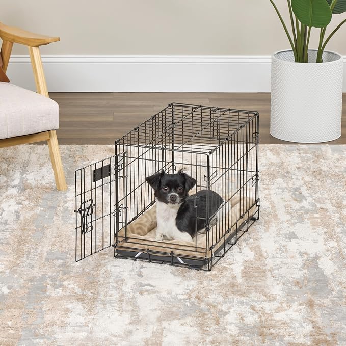 MidWest Homes for Pets QuiteTime Deluxe Wave Bolster Bed for Small Dogs; Easily Machine Wash and Dry; Tan; 22"; 40222-WVTN