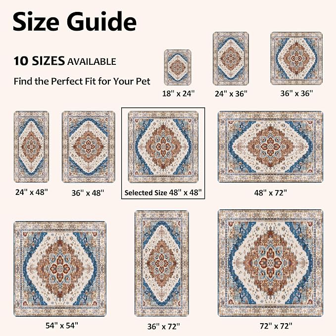 Washable Pee Pads for Dogs, Reusable Puppy Potty Training Pads, Ultra-Absorbent Thick Waterproof Leak-Proof Non-Slip Pads & Mat for Crate, Playpen, Floor, Whelping & Housebreaking , 2 Pack 48"x48"