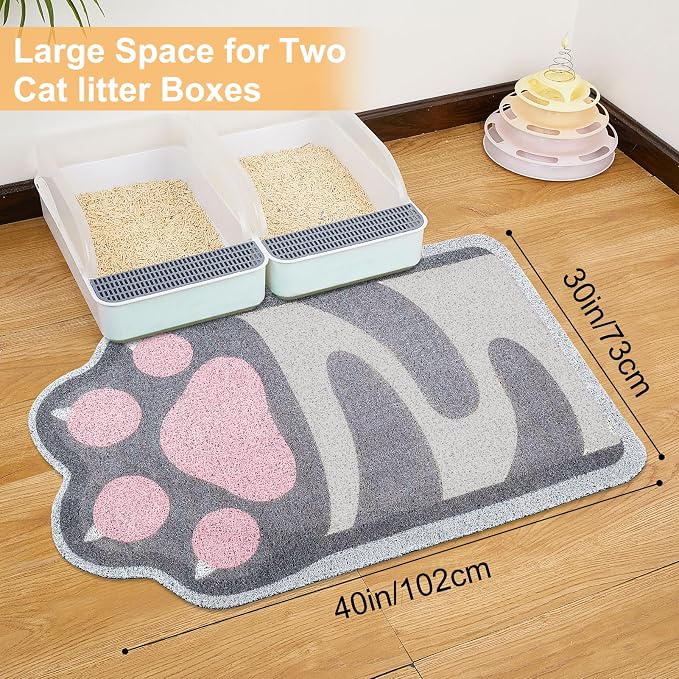 Unicorn Catcher Large Cat Litter Mat, 40"x30" Litter Trapping Mat | Kitty Litter Mat With Soft PVC Loop Mesh And Non-Slip Backing For Easy-Clean Floor Protection And Home Decor