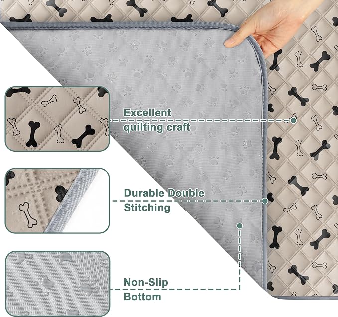 Eterish Reusable Washable Pee Pads for Dogs Large/Extra Large 36'' x 41'' 2 Pack, Absorbent Pet Puppy Dog Training Pads Non-Slip, Waterproof Whelping Potty Pads for Dogs Leak-Proof