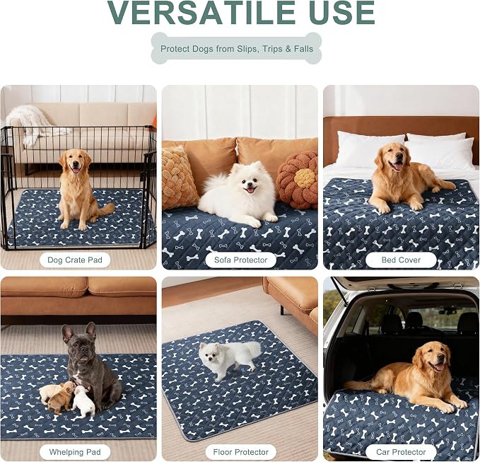 Eterish Reusable Washable Pee Pads for Dogs Large/Extra Large 36'' x 41'' 2 Pack, Absorbent Pet Puppy Dog Training Pads Non-Slip, Waterproof Whelping Potty Pads for Dogs Leak-Proof
