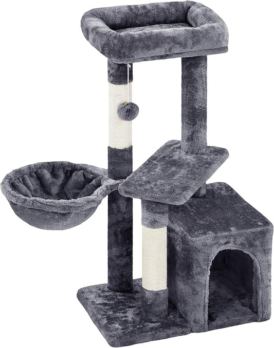 Topeakmart Cat Tree, 34in Cat Tower, Multi-Level Cat Condo with Extra Scratch Boards and Sisal Posts as Kitty Activity Center Pet Stand Tree for Indoor Kittens
