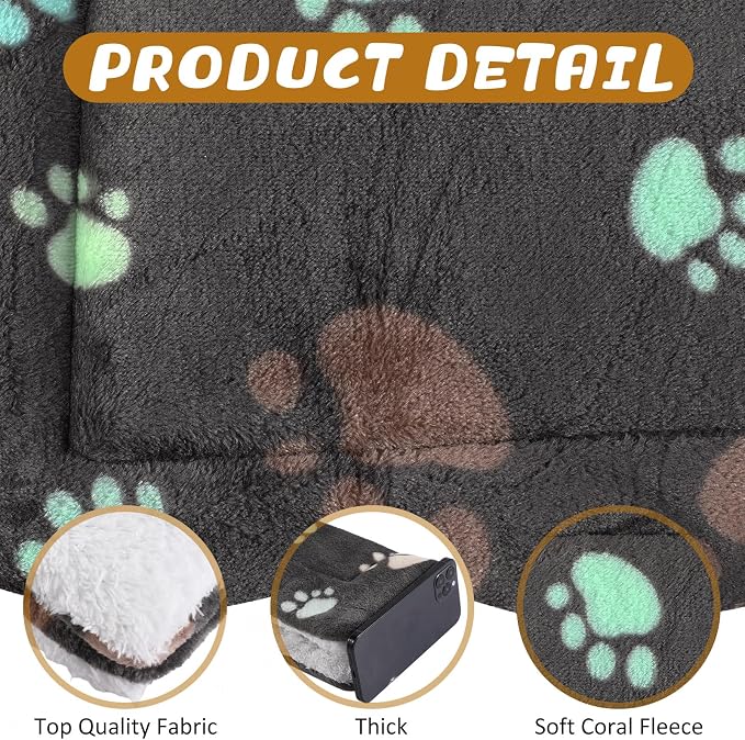 4 Pack Soft Pet Bed Mat Small Dog Crate Fleece | Tuanse Soft Pet Beds Mat Small Dog Crate Fleece,13 X 19 Inches,Black
