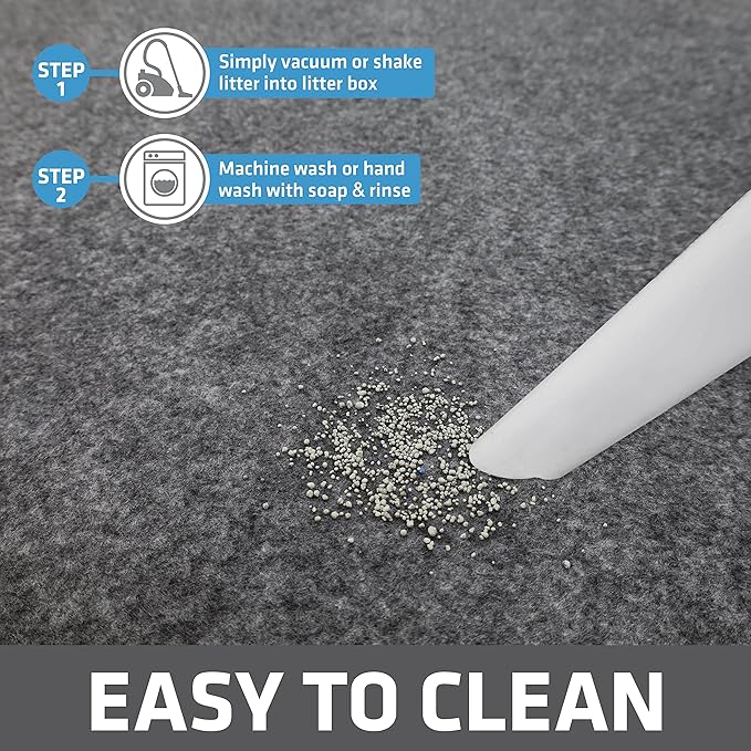 Drymate Cat Litter Box Mat, Litter Trapping Mat, Light Grey, 29x36 XL | Waterproof, Urine-Proof, Absorbent, Machine Washable, Soft on Paws, Contains Mess, Protects Floors, Kitten Supplies, USA Made