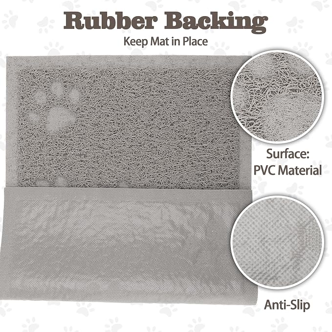 Darkyazi Cat Litter Box Mat for Floor Litter Trapping Mat Non-Slip Backing, Scatter Control, Easy Clean, Water Resistant, Soft on Paws (15.75" x 11.75",Gray Sand)