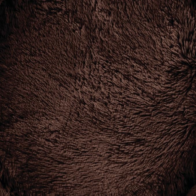 Best Friends by Sheri The Original Calming Donut Dog Bed for Medium Dogs up to 45 lbs, Shag Faux Fur, Dark Brown, 30" x 30"