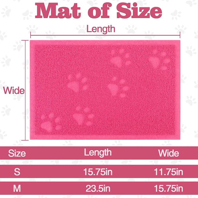 Darkyazi Cat Litter Box Mat for Floor Litter Trapping Mat Non-Slip Backing, Scatter Control, Easy Clean, Water Resistant, Soft on Paws (15.75" x 11.75",Rose red)