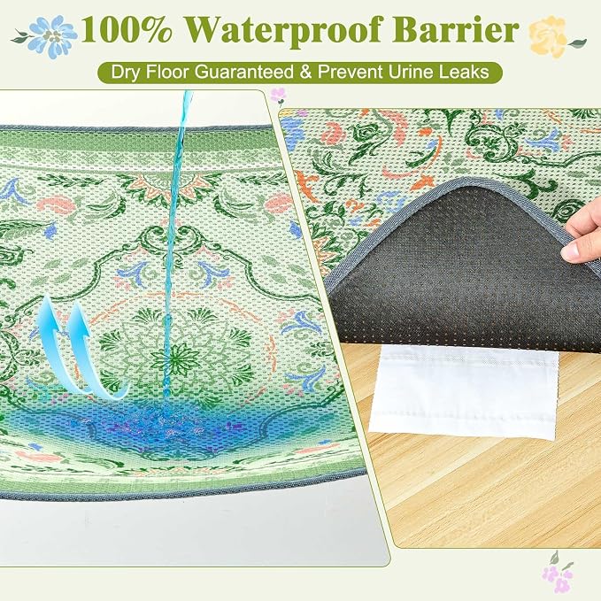 Unicorn Catcher 33"x22" Cat Litter Mat Machine Washable Litter Trapping Pad | Kitty Paw Friendly Padding With Breathable 3D Air Mesh Technology And A Non-Slip Base To Keep Home Floors Debris-Free
