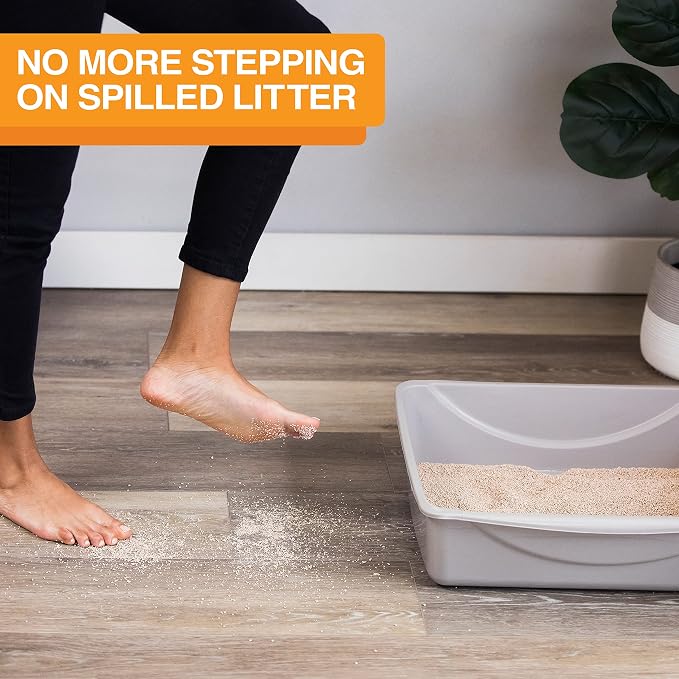 Neater Pets Jute Cat Litter Trapping Mat - Catches Spilled Litter Mess from Kitty Litter Box to Protect Floors, Soft on Cats Paws, Anti-Skid Backing, Easy to Clean, Beige, 24" x 36"