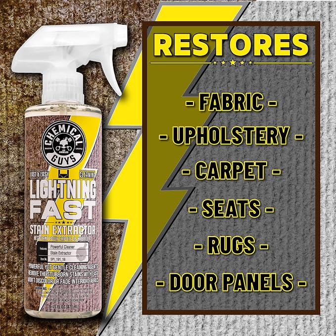 Chemical Guys, Lightning Fast Carpet & Upholstery Stain Extractor, 16 oz (Pack of 12)