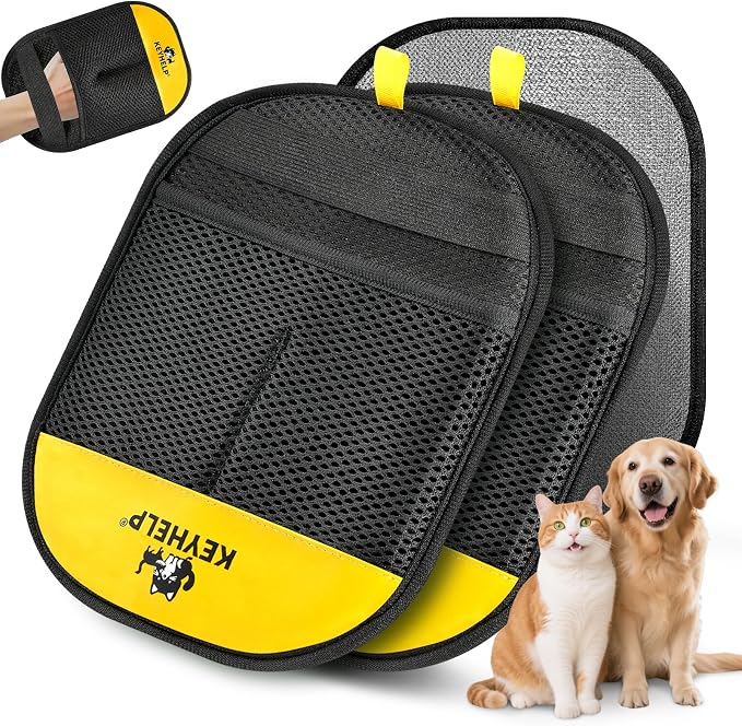 2Pcs Pet Hair Removal Glove for Dogs & Cats, Electrostatic Pet Hair Glove | Newly Upgraded Reusable Pet Hair Remover Glove, Pet Hair Remover Tool for Clothing, Couch, bed, Carpet, Car Seat