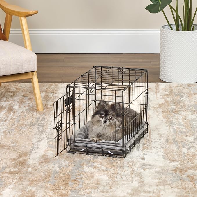 MidWest Homes for Pets QuiteTime Deluxe Wave Bolster Bed for Tiny Dogs; Easily Machine Wash and Dry; Gray; 18"; 40218-WVGY