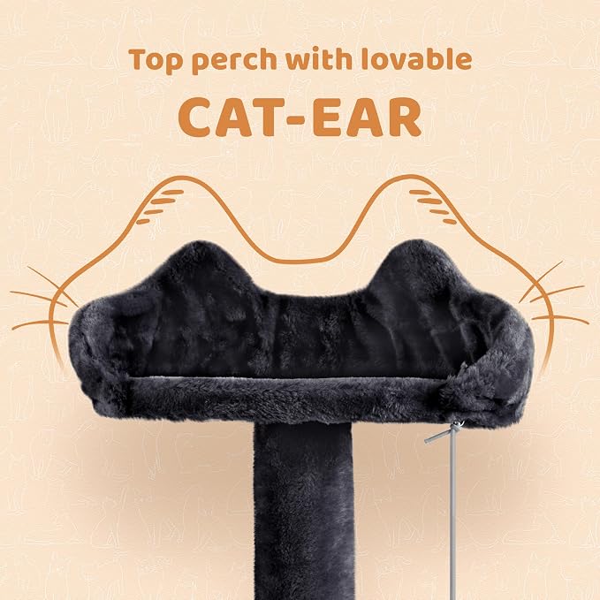 Topeakmart Multi-Level Cat Tree for Indoor Cats Cat Tree Tower for Large Cats with Sisal-Covered Scratching Posts, Condo, Stable Cat Tower, Cat Furniture Play Center for Indoor Cats Activity | Easy to assemble, a great first cat tree with perches, hamm...