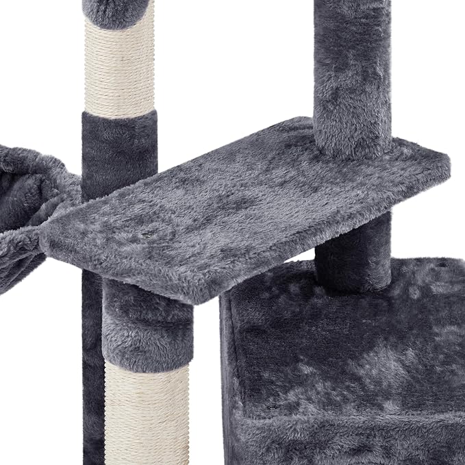 Topeakmart Cat Tree, 34in Cat Tower, Multi-Level Cat Condo with Extra Scratch Boards and Sisal Posts as Kitty Activity Center Pet Stand Tree for Indoor Kittens