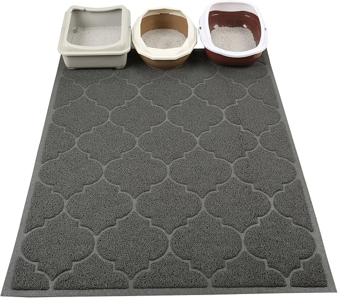 LittleTiger Cat Litter Mat, XL Super Size, Phthalate Free, Easy to Clean, 46x35 Inches, Durable, Soft on Paws, Large Litter Mat.