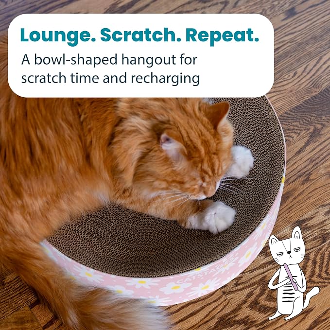 Catstages Scratch & Snuggle 2-in-1 Cat Scratcher & Lounger, Corrugated Cardboard Scratching Pad, Bowl-Shaped Design for Kittens & Indoor Cats up to 15 lbs, 16"