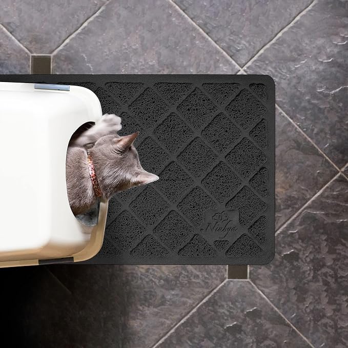 Niubya Premium Cat Litter Mat, Litter Box Mat with Non-Slip and Waterproof Backing, Litter Trapping Mat Soft on Kitty Paws and Easy to Clean, Cat Mat Traps Litter from Box