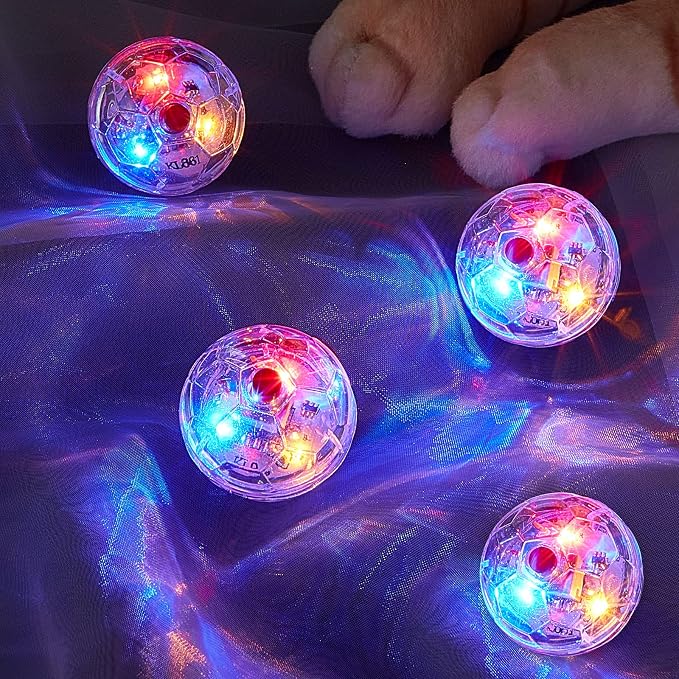 Jecery 9 Pcs Ghost Hunting Light Up Cat Balls LED Motion Activated Cat Toy Interactive Lighted Ball Pet Glowing Mini Running Exercise Toys for Kitten Dog Pet Animals Activity(Transparent)