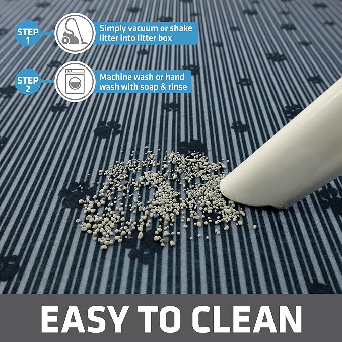 Drymate Cat Litter Box Mat, Litter Trapping Mat, Gray, 20x28 | Waterproof, Urine-Proof, Absorbent, Machine Washable, Soft on Paws, Contains Mess, Protects Floors, Kitten Supplies, USA Made
