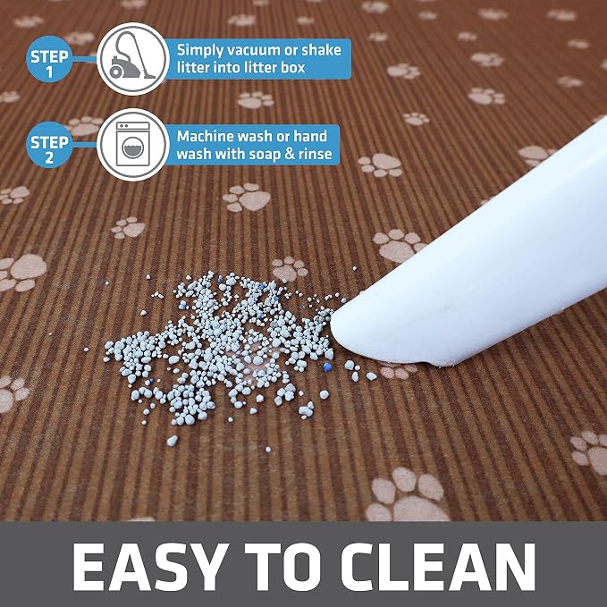 Drymate Cat Litter Box Mat, Litter Trapping Mat, Brown, 28x36 XL | Waterproof, Urine-Proof, Absorbent, Machine Washable, Soft on Paws, Contains Mess, Protects Floors, Kitten Supplies, USA Made